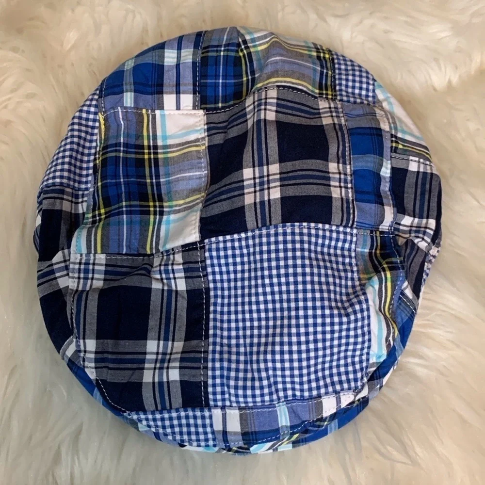 Janie and Jack cobalt plaid newsboy / cabbie cap Size 0-6 Months